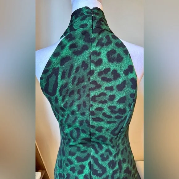 RACHEL Rachel Roy Green Black Halter Midi Dress-Size M - Picture 4 of 10